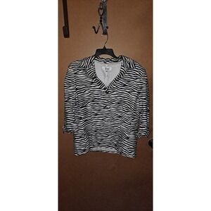 Le Suit Women's Size 18 Zebra Print Blazer